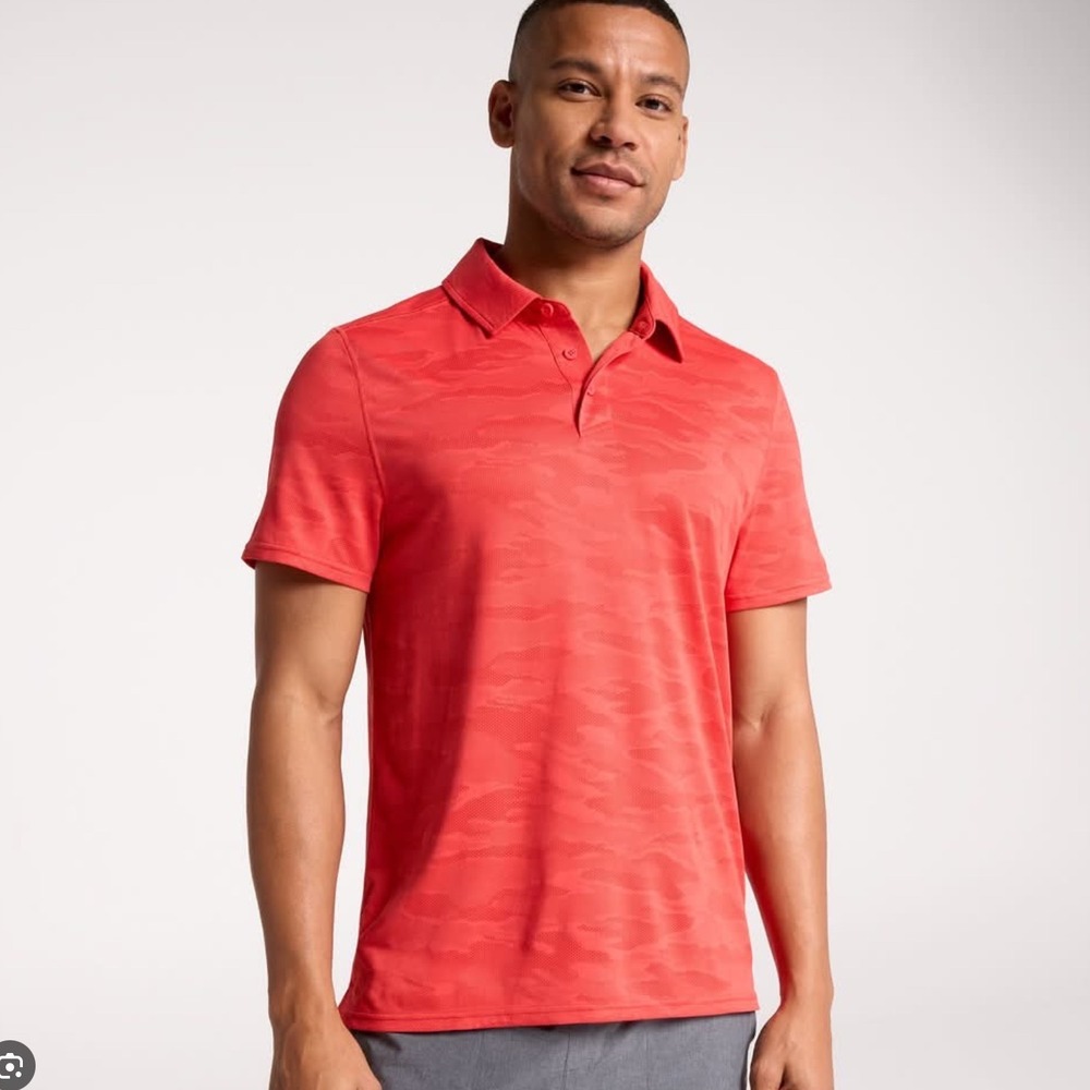 DSG Movement Jacquard Polo Mens Size M Cabana Coral New With Tags‎